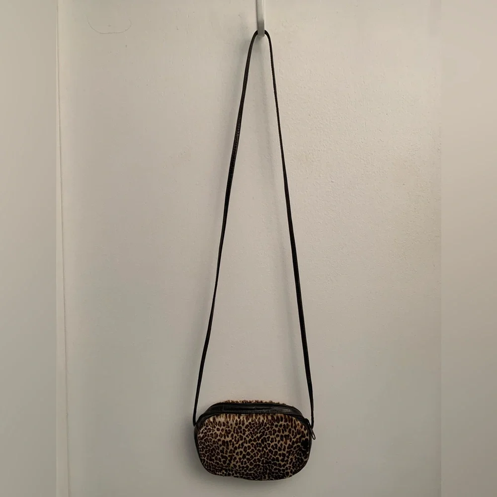 Vintage L. J. Simone NY Leopard & Leather Crossbody Bag